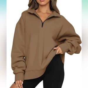 Oversized Half-Zip Pullover Sweatshirt